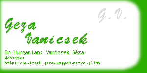 geza vanicsek business card